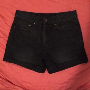 H&M Black/Grey High Waisted Jean Shorts